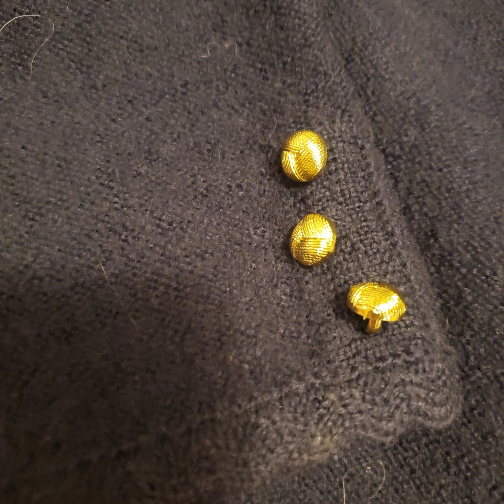Navy 100% Pure Wool Cardigan - Picture 5 of 7